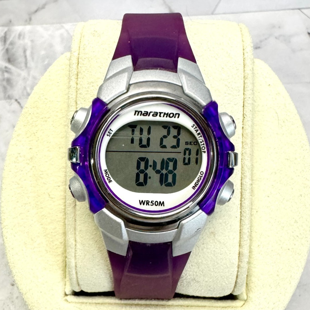 Marathon Purple Ladies Sports Watch Indiglo T5K816 Digital WR50M New Battery